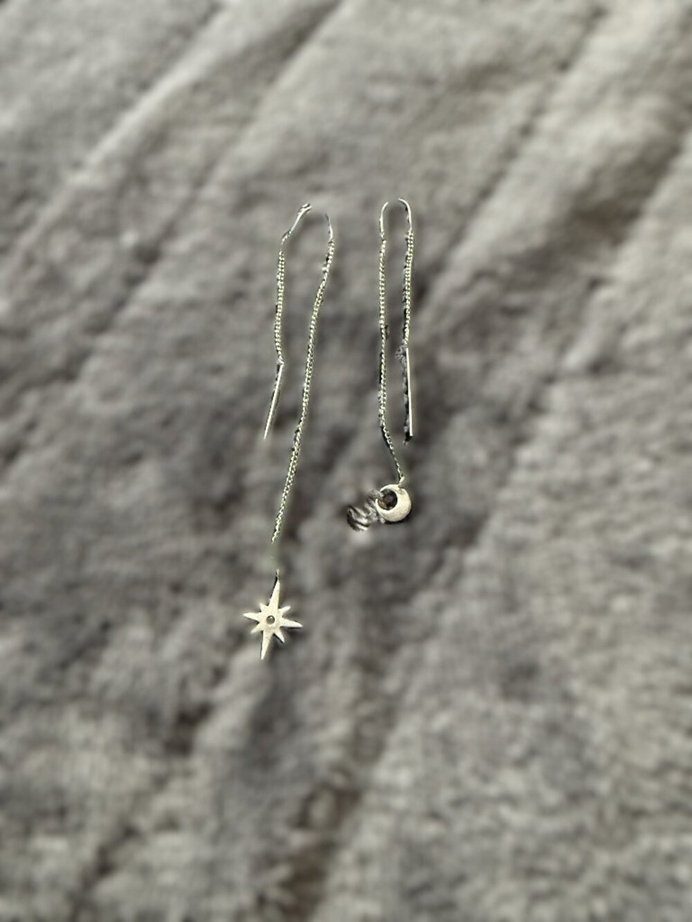 Moon & Stars Mismatched Threader Earrings